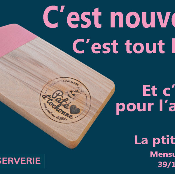 Petite planche apéro paté d'cochonne 39x16x1.5 cm